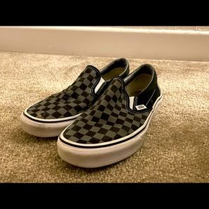 Vans Checker Board Slip On Black And Grey